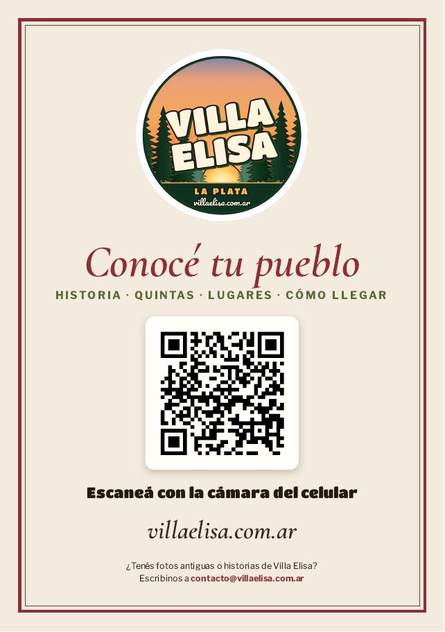 Cartel con código QR hacia villaelisa.com.ar
